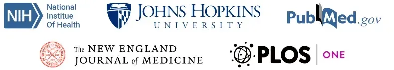 Trust Badges - NIH, Johns Hopkins, PubMed